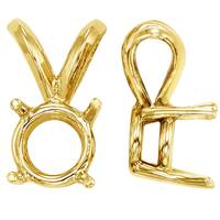 14K ROUND 4 PRONG DOUBLE BASKET PENDANT 5401-14K