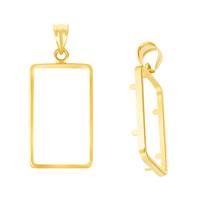 14K Rectangular Tab Back Coin Bezel