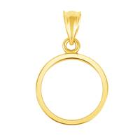 14K Round Tab Back Coin Bezel