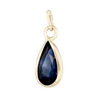 14K Sapphire Pear Shape Bezel Set Charm September Birthstone