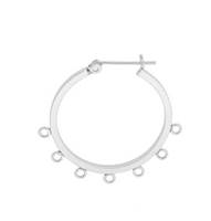 Sterling Silver 23mm 7 Rings Click Hoop Earring