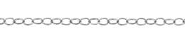 1.5mm Width Rhodium Sterling Silver Flat Round Cable Chain
