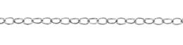 1.5mm Width Rhodium Sterling Silver Flat Round Cable Chain