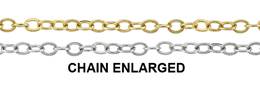 14K Gold Chain 1.40mm Width Flat Round Cable Chain