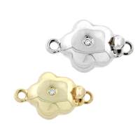 14K Diamond Accent Flower Clasps