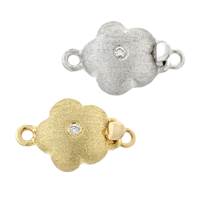 14K Diamond Accent Flower Matt Clasps