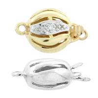 14K Diamond Accent Oval Bead Clasps