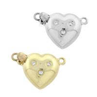 14K Diamond Accent Heart Clasps