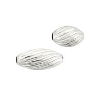 Sterling Silver Corrugated Oval 5.0mm Bead