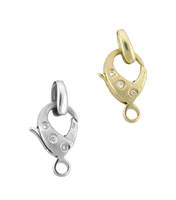 14K Diamond Accent Trigger Lobster Matt Clasps