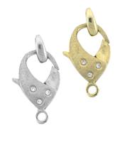 14K Diamond Accent Trigger Lobster Matt Clasps D-1