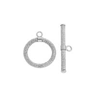 Sterling Silver 15mm Satin Toggle Clasp