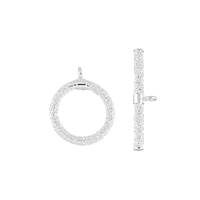 Sterling Silver 15mm Satin Toggle Clasp