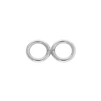 Silver Closed Double Jumpring 1.0mm Thick 18-Gauge