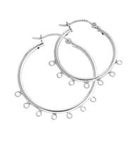 Sterling Silver 7 Rings Click Hoop Earring