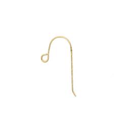 14k Yellow Gold Shepherd Hook Ear Wire 15mm (1-Pair)