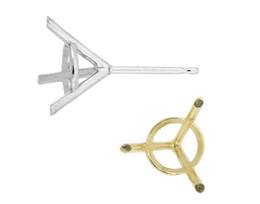 14K 3 PRONG TAPERED EARRING 17834-14K