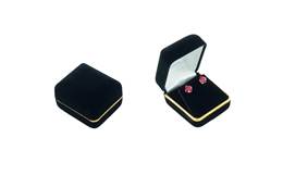 VELVET GOLD TRIM EARRING BOX 17887-BX