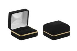 VELVET GOLD TRIM DOUBLE RING BOX 17890-BX