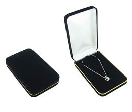 VELVET GOLD TRIM NECKLACE BOX 17891-BX