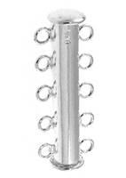 Sterling Silver 5-Rows Tube Clasp 31mm
