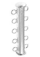 Sterling Silver 5-Rows Tube Clasp 34mm