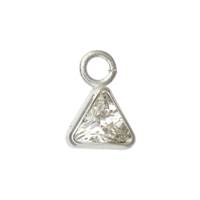Sterling Silver Cubic Zirconia Triangle Charm 4mm