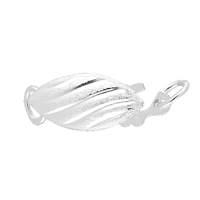 Sterling Silver Stripe Satin Fish Hook Clasp 12mm