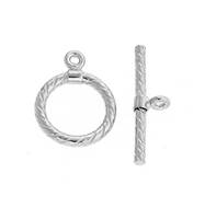 Sterling Silver 11mm Stripe Toggle Clasp