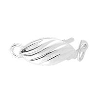 Crystal Sterling Stripe Silver Fish Hook Clasp 12.5mm