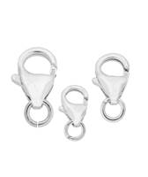 Rhodium Silver Trigger Clasp With Open Ring