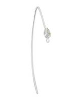 Silver Pear Cubic Zirconia Marquise Earwire