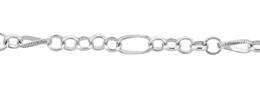 6.0mm Width Sterling Silver Hammer Figure 8 Chain