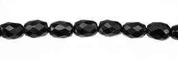 Black Agate Bead Barrel Faceted Gemstone