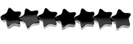 Black Agate Bead Flat Star Shape Gemstone