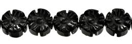 Black Agate Bead Flower Shape Gemstone