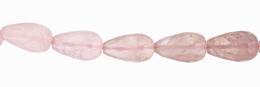 Rose Quartz Bead Drill Through Faceted Drop Shape