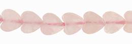 Rose Quartz Bead Flat Heart Shape Gemstone