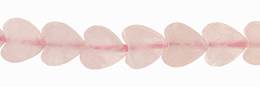 Rose Quartz Bead Flat Heart Shape Gemstone