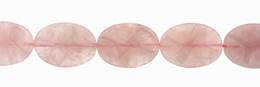 Rose Quartz Bead Waved Oval Shape Gemstone