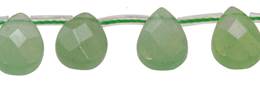 Aventurine Bead Topside Hole Faceted Pear Shape