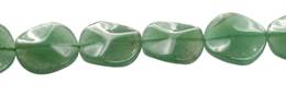 Aventurine Bead Waved Coin Shape Gemstone