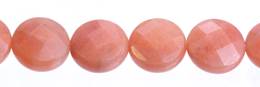 Pink Aventurine Coin Shape Faceted Gemstone