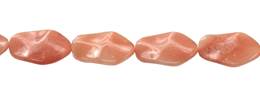 Pink Aventurine Waved Oval Shape Gemstone