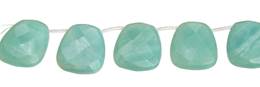 Amazonite Bead Topside Hole Faceted Ladder Shape