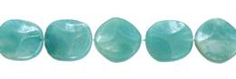 Amazonite Bead Waved Coin Shape Gemstone