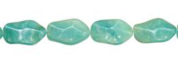 Amazonite Bead Drill Through Waved Oval Shape