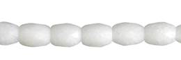 White Jade Bead Barrel Faceted Gemstone