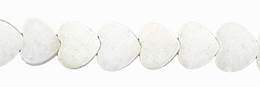 White Jade Bead Flat Heart Shape Gemstone