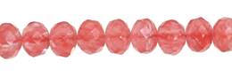 Cherry Quartz Bead Roundel Faceted Shape